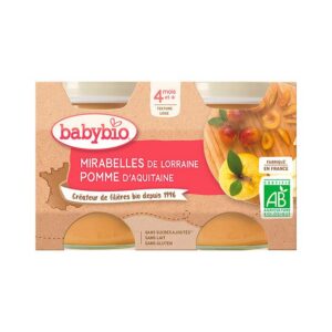 BABYBIO PETIT POT MIRABELLE ET POMME 2x130G BIO